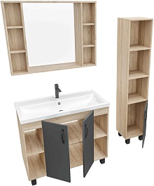 Grossman Тумба с раковиной Флай 100 дуб сонома/серая – фотография-2